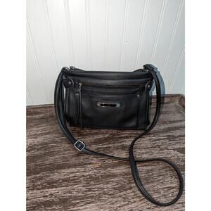 Rosetti black multi compartment crossbody purse